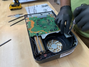 Game console repair workbench